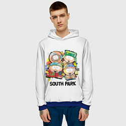 Толстовка-худи мужская South Park - Южный парк краски, цвет: 3D-синий — фото 2