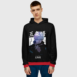 Толстовка-худи мужская Магическая битва Сатору, цвет: 3D-красный — фото 2