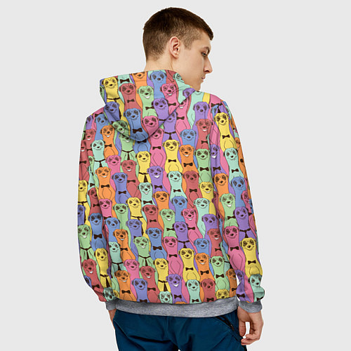 Мужская толстовка Красочные Сурикаты / 3D-Меланж – фото 4