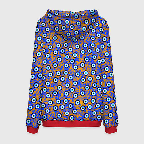 Мужская толстовка Глаза от сглаза паттерн крупно / 3D-Красный – фото 2