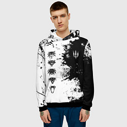 Толстовка-худи мужская ШКОЛЫ И ЗНАКИ ВЕДЬМАКОВ, цвет: 3D-черный — фото 2