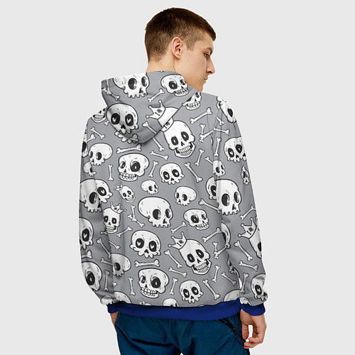 Мужская толстовка Skulls & bones / 3D-Синий – фото 4