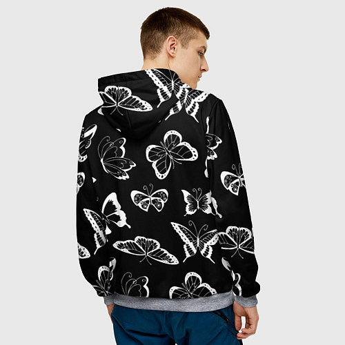 Мужская толстовка Адель летящие бабочки / 3D-Меланж – фото 4