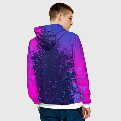 Мужская толстовка League Of Legends Arcane ДЖИНКС НЕОНОВАЯ КРАСКА / 3D-Белый – фото 4