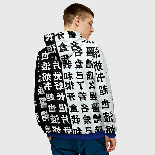 Мужская толстовка ZERO TWO с чупачупсом на Иероглифах Любимый во фра / 3D-Синий – фото 4