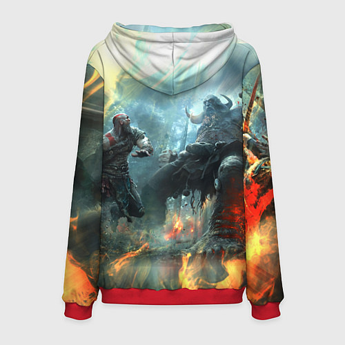 Мужская толстовка God of War Fighting / 3D-Красный – фото 2