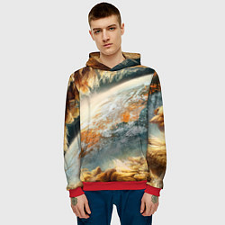 Толстовка-худи мужская Песчаный Космос, цвет: 3D-красный — фото 2