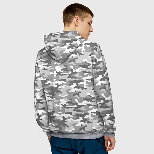 Мужская толстовка Серый Военный Камуфляж / 3D-Меланж – фото 4