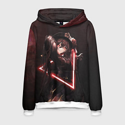 Мужская толстовка Ху Тао в неоновом треугольнике Genshin Impact