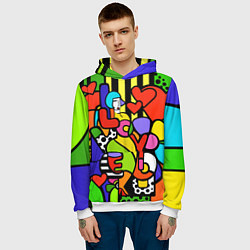 Толстовка-худи мужская Romero Britto - love you, цвет: 3D-белый — фото 2