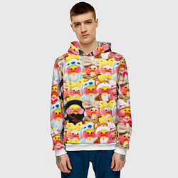 Толстовка-худи мужская УТЯ УТОЧКА ЛАЛАФАНФАН ПАТТЕРН, цвет: 3D-белый — фото 2