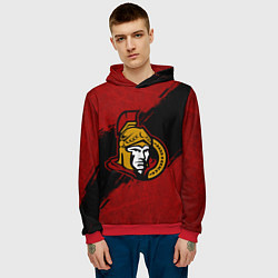 Толстовка-худи мужская Оттава Сенаторз , Ottawa Senators, цвет: 3D-красный — фото 2