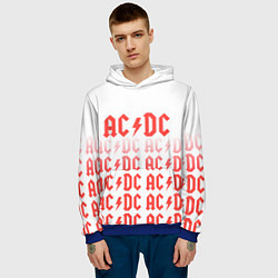 Толстовка-худи мужская Acdc Паттерн, цвет: 3D-синий — фото 2