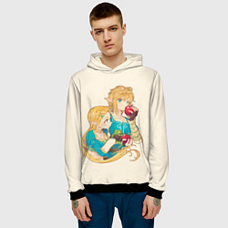 Толстовка-худи мужская Линк и Зельда с яблоками, цвет: 3D-черный — фото 2