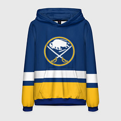 Толстовка-худи мужская Buffalo Sabres, Баффало Сейберз, цвет: 3D-синий