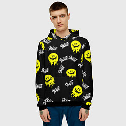 Толстовка-худи мужская SMILE smile граффити, цвет: 3D-черный — фото 2