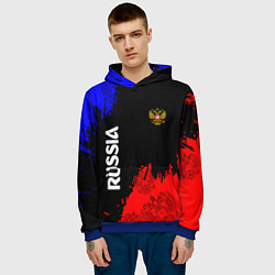 Толстовка-худи мужская Russia Патриот, цвет: 3D-синий — фото 2