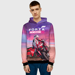 Толстовка-худи мужская Forza Horizon 5 - sports car and bike, цвет: 3D-черный — фото 2