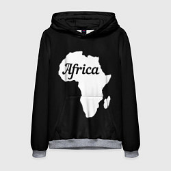 Толстовка-худи мужская Африка на чёрном, цвет: 3D-меланж