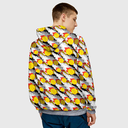 Мужская толстовка Падение Биткоина / 3D-Меланж – фото 4