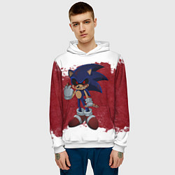 Толстовка-худи мужская Sonic Exe!, цвет: 3D-белый — фото 2