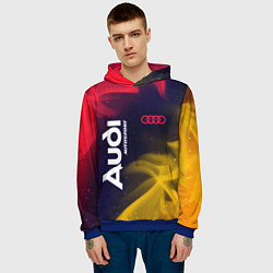 Толстовка-худи мужская АУДИ Autosport Пламя, цвет: 3D-синий — фото 2