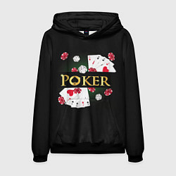 Толстовка-худи мужская Покер POKER, цвет: 3D-черный