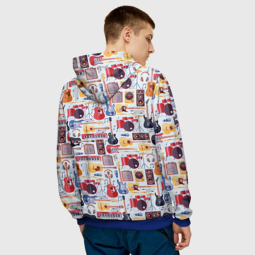 Мужская толстовка Рок Музыкант / 3D-Синий – фото 4