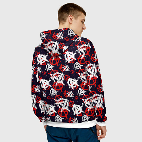 Мужская толстовка Анархия текстура / 3D-Белый – фото 4