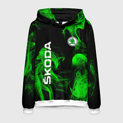 Толстовка-худи мужская Skoda: Green Smoke, цвет: 3D-белый