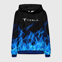 Толстовка-худи мужская Tesla Fire, цвет: 3D-синий