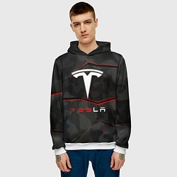 Толстовка-худи мужская Tesla Sport Logo, цвет: 3D-белый — фото 2