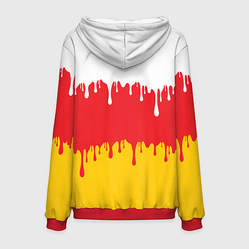 Мужская толстовка Северная Осетия Алания потёки / 3D-Красный – фото 2