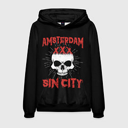 Толстовка-худи мужская AMSTERDAM Амстердам, цвет: 3D-черный