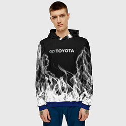 Толстовка-худи мужская Toyota Молния с огнем, цвет: 3D-синий — фото 2