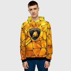 Толстовка-худи мужская Lamborghini Gold плиты, цвет: 3D-черный — фото 2