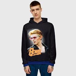 Толстовка-худи мужская David Bowie Smoking, цвет: 3D-синий — фото 2