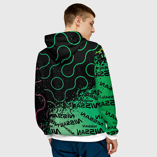 Мужская толстовка NISSAN Супер класса / 3D-Белый – фото 4