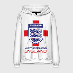 Толстовка-худи мужская Сборная Англии по футболу, цвет: 3D-белый