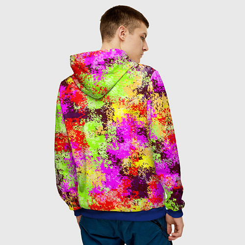 Мужская толстовка Пиксельный камуфляж Диско / 3D-Синий – фото 4