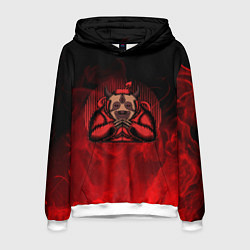 Толстовка-худи мужская Дьявольский ленивец Devilish sloth, цвет: 3D-белый