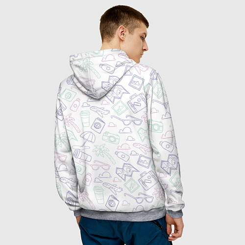 Мужская толстовка Все! Еду в отпуск! / 3D-Меланж – фото 4