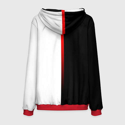 Мужская толстовка ТЕСЛА -TESLA КРАСНАЯ ЛИНИЯ МИНИМАЛИЗМ / 3D-Красный – фото 2