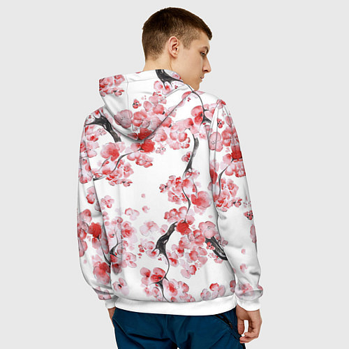 Мужская толстовка Ранняя сакура / 3D-Белый – фото 4