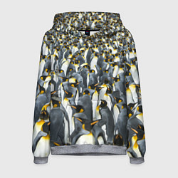 Толстовка-худи мужская Пингвины Penguins, цвет: 3D-меланж
