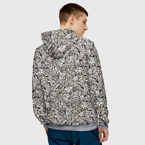 Мужская толстовка Рисованный синематограф / 3D-Меланж – фото 4