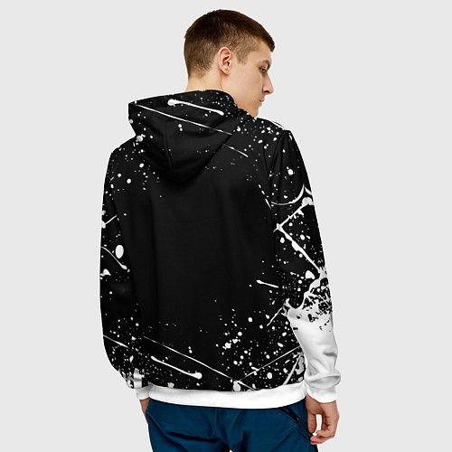 Мужская толстовка ИНЬ ЯНЬ КОТИКИ БРЫЗГИ И НИЧЕГО ЛИШНЕГО / 3D-Белый – фото 4