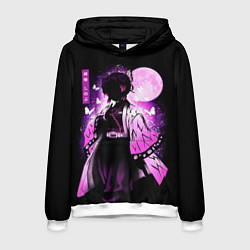 Толстовка-худи мужская Шинобу Кочо силуэт Клинок рассекающего демона, цвет: 3D-белый