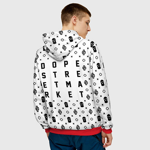 Мужская толстовка Узор White Phantom Ski Mask Dope Street Market / 3D-Красный – фото 4