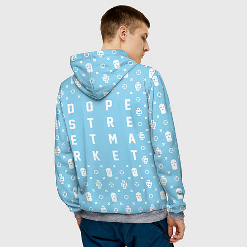 Мужская толстовка Узор Sky Blue Ski Mask Dope Street Market / 3D-Меланж – фото 4